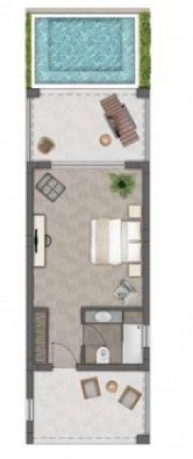 Prestige Bungalow Suite 1 - Bedroom with Private Pool