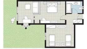 Superior Family Bungalow, Garden View (45–50 m²)