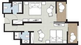 Family Suite, Sea View, Main Building (50 m²)