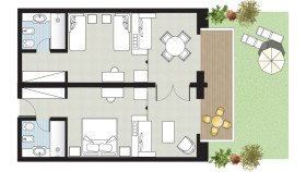 Palace Family Bungalow Suite, Side Sea View (66 m²)