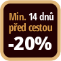 Při objednání minimálně 14 dnů před zahájením pobytu získáte slevu 20% z celé ceny ubytování.